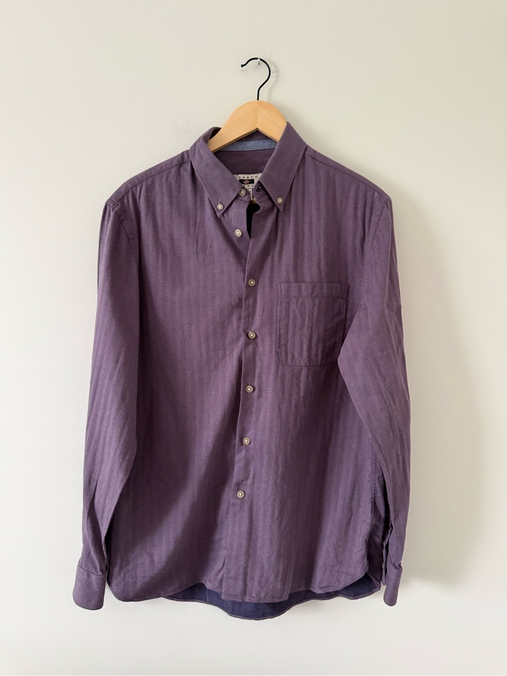 Joseph Abboud Purple Men's Button-Down Shirt - Cashmere Blend (size medium)
